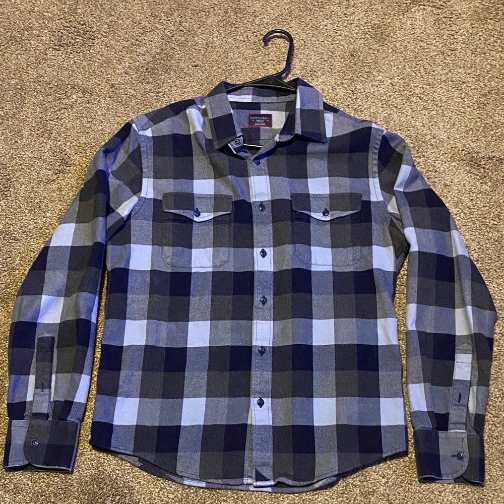 Untuckit Blue N Black Plaid Flannel